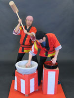 大阪なにわの餅つき業者　こがね会　餅つき2名画像